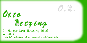 otto metzing business card